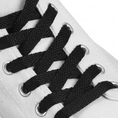 Шнурки для обуви плоские, 8 мм, 90 см, фасовка 25 шт, цвет чёрный
