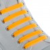 Набор шнурков для обуви, 6 шт, силиконовые, плоские, 13 мм, 9 см, цвет оранжевый неоновый