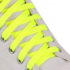 Шнурки для обуви, пара, плоские, 10 мм, 120 см, цвет жёлтый неоновый