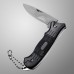 Нож складной "Привал", с черной рукоятью,15 см, цепочка