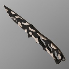 Нож складной "Зебра-2", ручка металл, 3 выемки, 9см, без фиксатора, 15*2см