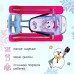 Снегокат «Тимка спорт 4-1 Единорог», ТС4-1М/ЕР, со спинкой и ремнём безопасности, цвет розовый/серый/сиреневый