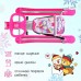 Снегокат TWINY 2 «Единорог», TW2-M/EP, с родительской ручкой, со спинкой и ремнём безопасности, цвет розовый/серый