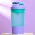 Шейкер спортивный с чашей под протеин, фиолетово-голубой, 500 мл