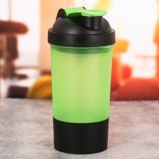 Шейкер спортивный с чашей под протеин, зелёный, 500 мл
