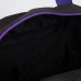 Сумка спортивная на молнии, наружный карман, длинный ремень, цвет чёрный/фиолетовый