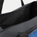 Сумка спортивная на молнии, 3 наружных кармана, длинный ремень, цвет чёрный/синий