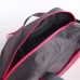 Сумка спортивная на молнии, наружный карман, цвет серый/розовый