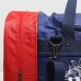 Сумка спортивная на молнии, наружный карман, длинный ремень, цвет белый/синий/красный