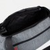 Сумка спортивная на молнии, 2 наружных кармана, длинный ремень, цвет серый