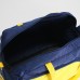 Сумка спортивная на молнии, 2 наружных кармана, длинный ремень, цвет синий/жёлтый