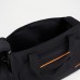Сумка спортивная на молнии, 3 наружных кармана, цвет чёрный/оранжевый