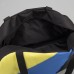 Сумка спортивная на молнии с подкладкой, наружный карман, цвет чёрный/голубой/жёлтый