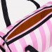 Сумка спортивная на молнии, 2 наружных кармана, длинный ремень, цвет розовый/белый