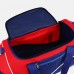 Сумка спортивная на молнии с подкладкой, 3 наружных кармана, цвет синий/красный