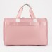 Сумка дорожная на молнии, наружный карман, длинный ремень, держатель для чемодана, цвет розовый