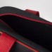 Сумка спортивная на молнии, без подкладки, наружный карман, цвет чёрный/красный