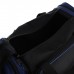 Сумка дорожная на молнии, 3 наружных кармана, длинный ремень, цвет чёрный/синий