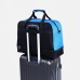 Сумка дорожная, 2 отдела на молниях, наружный карман, держатель для чемодана, цвет чёрный/синий