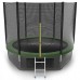 Батут EVO JUMP External 10 ft, d=305 см, с внешней сеткой, нижней сеткой и лестницей, зелёный