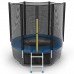 Батут EVO JUMP External 6 ft, d=183 см, с внешней сеткой, нижней сеткой и лестницей, синий