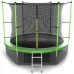 Батут EVO JUMP Internal 10 ft, d=305 см, с внутренней сеткой, нижней сеткой и лестницей, зелёный