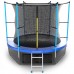 Батут EVO JUMP Internal 8 ft, d=244 см, с внутренней защитной сеткой и лестницей + нижняя сеть, синий