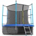 Батут EVO JUMP Internal 8 ft, d=244 см, с внутренней защитной сеткой и лестницей + нижняя сеть, синий