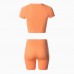Комплект женский (топ, шорты), цвет оранжевый, ONE SIZE (42-46)