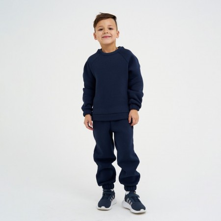 Костюм детский с начёсом (джемпер, брюки) KAFTAN "Basic line" р.32 (110-116), синий