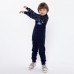 Спортивный костюм (толстовка, брюки) для мальчика, цвет синий камуфляж/тёмно-синий, рост 152 см
