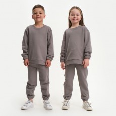 Костюм детский (свитшот, брюки) KAFTAN "Basic line", размер 34 (122-128), цвет серый
