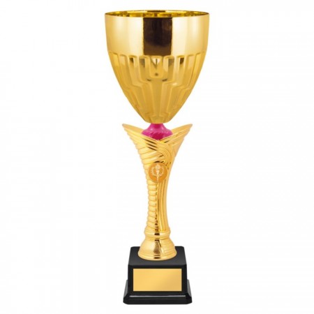 Кубок с металлической чашей, основание из мрамора, h=29 см, цвет золото