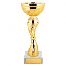 Кубок с металлической чашей, основание из мрамора, h=25,5 см, цвет золото