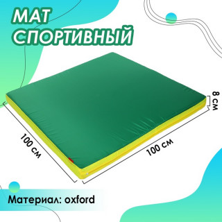 Мат с креплением к ДСК, 100 х 100 х 8 см, oxford, цвет зелёный/жёлтый/красный