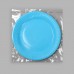 Тарелка бумажная, однотонная, 18 см, голубой цвет