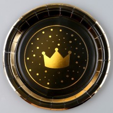 Тарелка бумажная «Золотая корона», в наборе 6 шт.