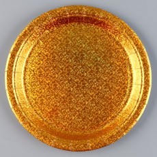 Тарелка бумажная «Голография», в наборе 6 шт., цвет золото