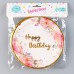 Тарелки бумажные "С днем рождения", набор 6 шт, цвет розовый