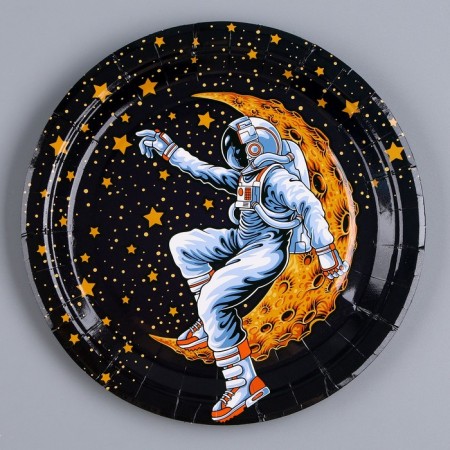 Тарелка бумажная «Космонавт», в наборе 6 шт.