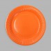 Тарелка бумажная однотонная, цвет оранжевый