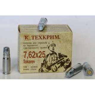 7,62*25 Токаrev FMJ 43 (Техкрим) (20шт)