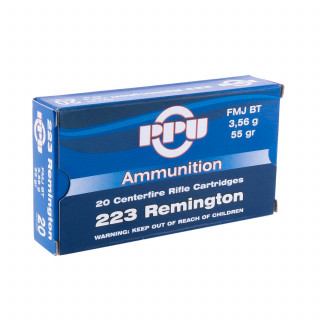 Патроны .223 Rem PPU FMJ BT 3,56г Good for AR-15