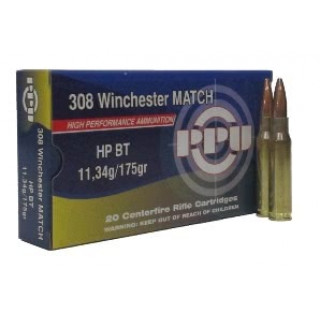 Патроны к .308 Win PPU пуля Match HP 11,34 г