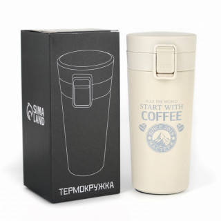 Термокружка, серия: Style, "Start with coffee", 380 мл, сохраняет тепло 8 ч, 17.5 х 8.5 см