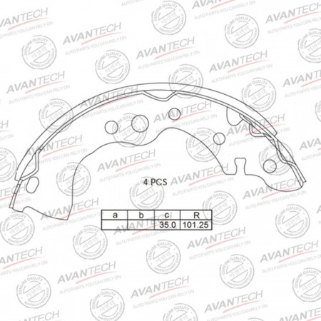 Колодки тормозные барабанные AVANTECH AVS0211