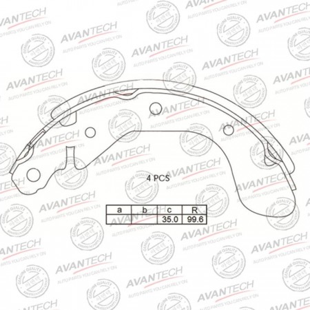 Колодки тормозные барабанные AVANTECH AVS1303