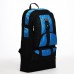 Рюкзак туристический на молнии, 5 наружных карманов, цвет чёрный/синий