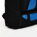 Рюкзак туристический на молнии, 5 наружных карманов, цвет чёрный/синий