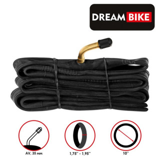 Камера 10"x1,75-1.95" Dream Bike, изогнутый AV, бутил, картонная коробка